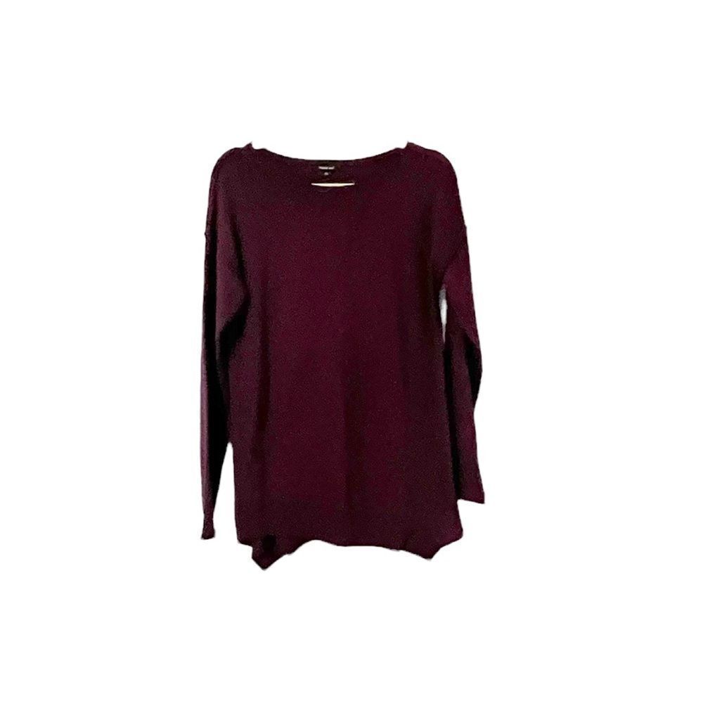 Verve ami Plumb Purple Asymmetric Wide Neck Knit Sweater Size M